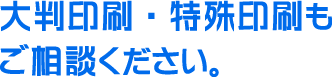 大判印刷・特殊印刷もご相談ください。